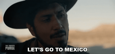 Man In Hat Saying Let's Go To Mexico GIF