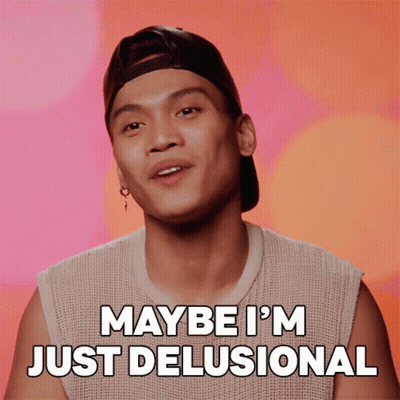 Man In Hat Saying Maybe I'm Delusional GIF