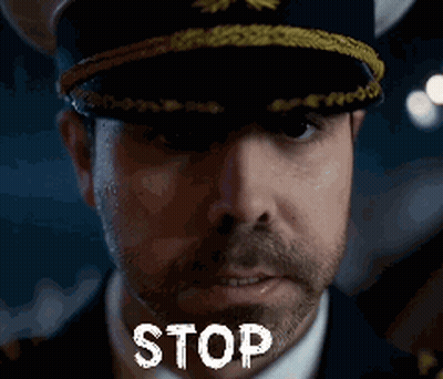Man In Hat Saying Stop GIF
