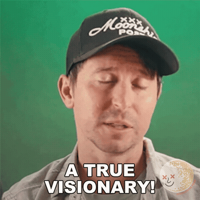 Man In Hat Says A True Visionary GIF