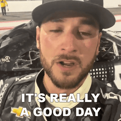 Man In Hat Says Good Day Race Car GIF