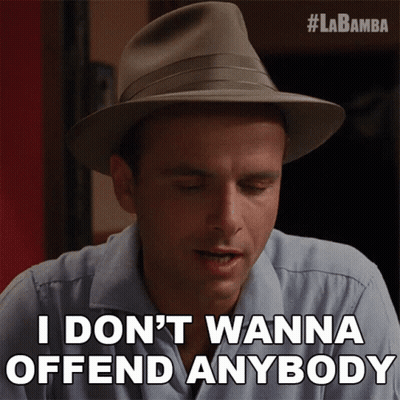 Man In Hat Says I Don't Wanna Offend Anybody GIF