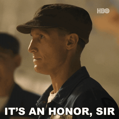 Man In Hat Says It's An Honor Sir GIF