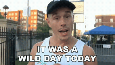 Man In Hat Says It Was Wild Day Today GIF