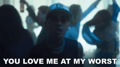 Man In Hat Says You Love Me At My Worst GIF