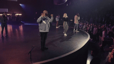 Man In Hat Singing Into Microphone GIF