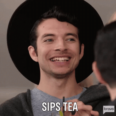 Man In Hat Sipping Tea GIF