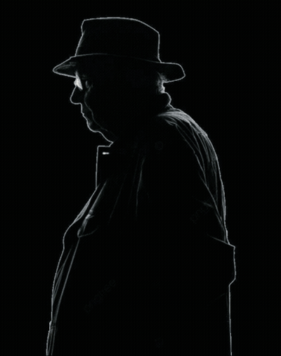 Man In Hat Standing Next To Skeleton GIF