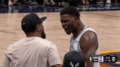 Man In Hat Talking To Basketball Player GIF