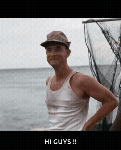 Man In Hat Waving On Boat GIF