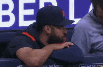 Man In Hat With Letter M In Dugout GIF
