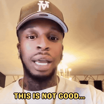 Man In Hat With Letter M Saying This Is Not Good GIF