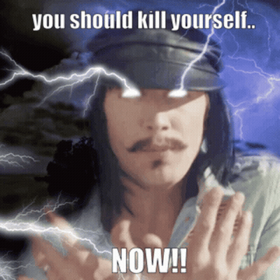 Man In Hat With Lightning Saying You Should Kill Yourself Now GIF