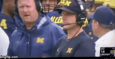Man In Hat With M Watching Football GIF