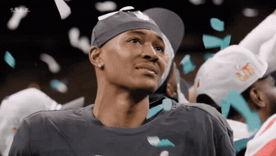 Man In Hat With NBA T-Shirt GIF