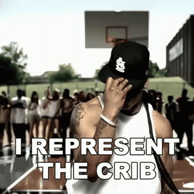 Man In Hat With S Says I Represent The Crib GIF