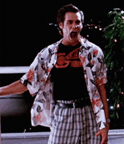 Man In Hawaiian Shirt And Plaid Shorts Screaming GIF