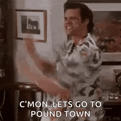 Man In Hawaiian Shirt Dancing Holding Picture Frame GIF