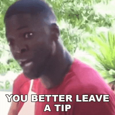 Man In Hawaiian Shirt Dancing In Woods With Fifth Donia Logo GIF