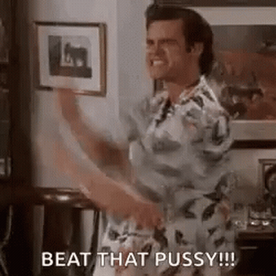 Man In Hawaiian Shirt Dancing While Holding Picture GIF
