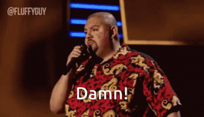 Man In Hawaiian Shirt Holding Microphone Saying Damn GIF