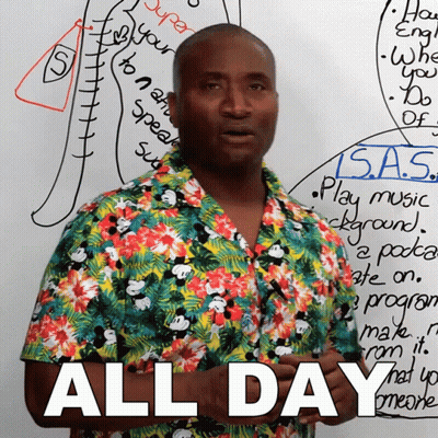 Man In Hawaiian Shirt In Front Of All Day GIF