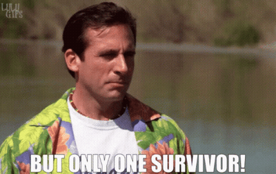 Man In Hawaiian Shirt Saying But Only One Survivor GIF