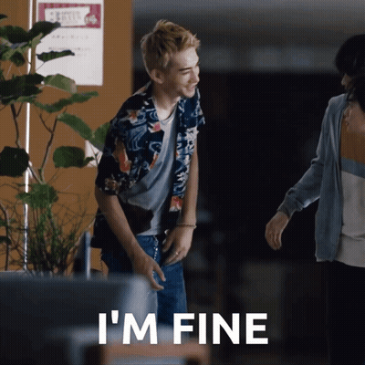 Man In Hawaiian Shirt Saying I'm Fine GIF