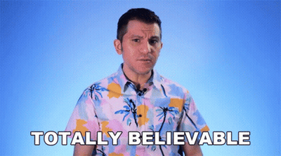 Man In Hawaiian Shirt Saying Totally Believable GIF