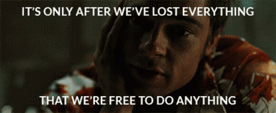 Man In Hawaiian Shirt Says It's Only After We've Lost Everything That We're Free To Do Everything GIF