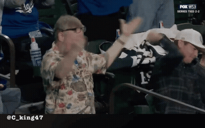 Man In Hawaiian Shirt Watching Baseball GIF