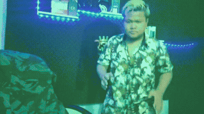 Man In Hawaiian Shirt With New Character Unlocked Cartoon GIF