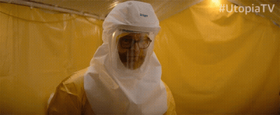 Man In Hazmat Suit And Gloves Utopiatv GIF