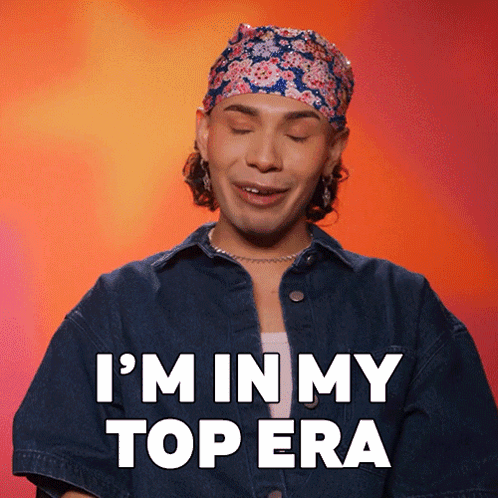 Man In Headband And Denim Shirt Says Im In My Top Era GIF