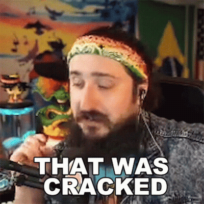 Man In Headband And Ear Buds Saying That Was Cracked GIF