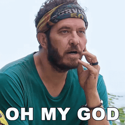 Man In Headband And Green Shirt Says Oh My God GIF
