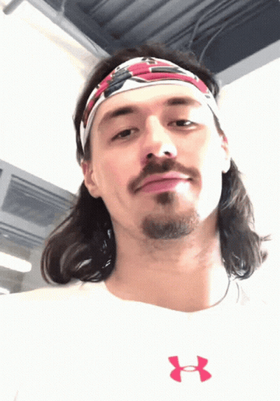 Man In Headband And Under Armour Shirt GIF
