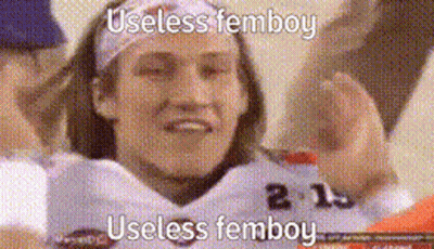 Man In Headband Saying Useless Femboy GIF