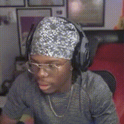 Man In Headphones And Bandana At Computer GIF