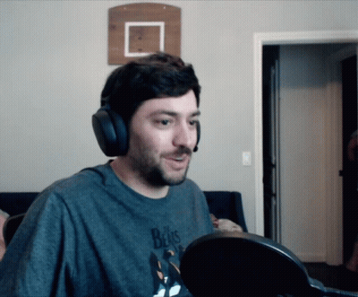 Man In Headphones And Beatles T-Shirt GIF
