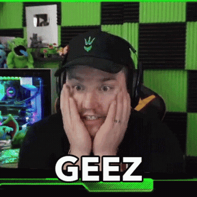 Man In Headphones And Black Hat Saying Geez GIF