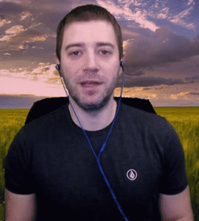 Man In Headphones And Black Shirt With Circle GIF