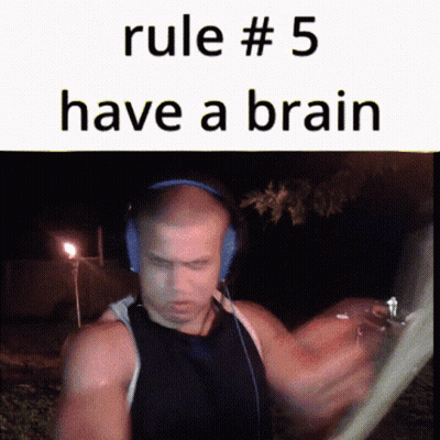 Man In Headphones And Black Tank Top Rule #5 Have A Brain GIF