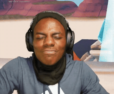 Man In Headphones And Blue Adidas Shirt GIF