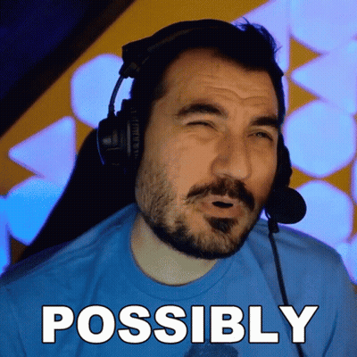 Man In Headphones And Blue Shirt Saying Possibly GIF