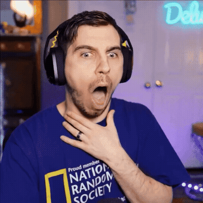 Man In Headphones And Blue Shirt Saying Proud Member Nation Random Society GIF