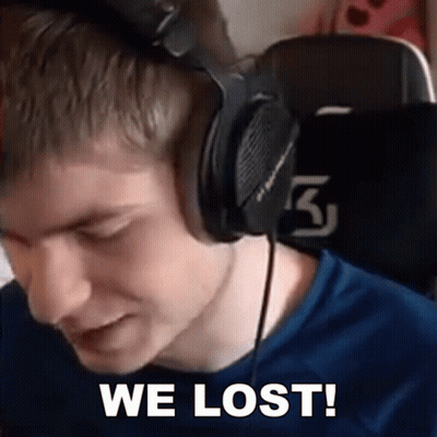 Man In Headphones And Blue Shirt Saying We Lost GIF