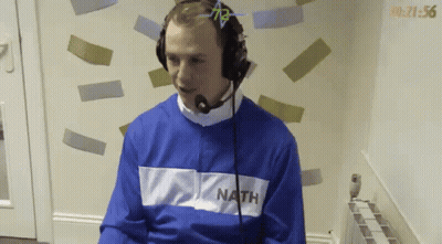 Man In Headphones And Blue Sweater With Nath GIF