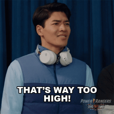 Man In Headphones And Blue Vest Says That's Way Too High GIF