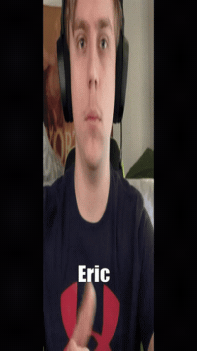 Man In Headphones And Eric Shirt GIF